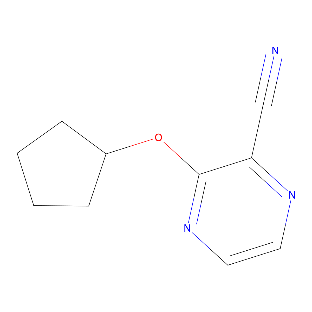 3-(Cyclopentyloxy)pyrazine-2-carbonitrile molecular structure, CAS 1247574-85-1