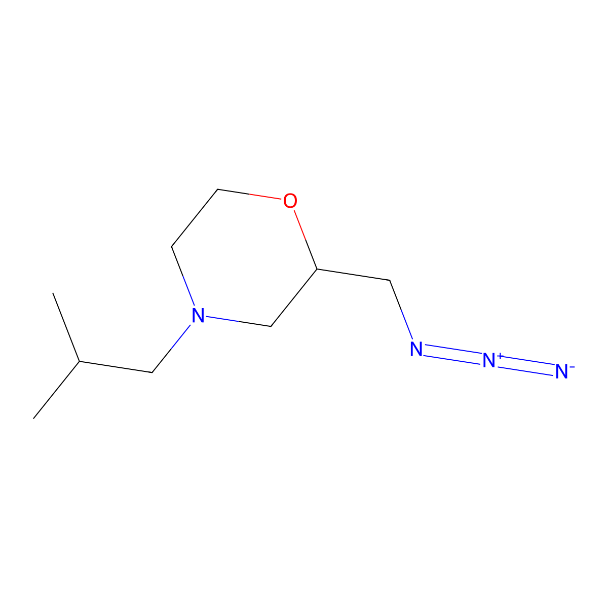 2-(Azidomethyl)-4-(2-methylpropyl)morpholine molecular structure, CAS 1247575-52-5