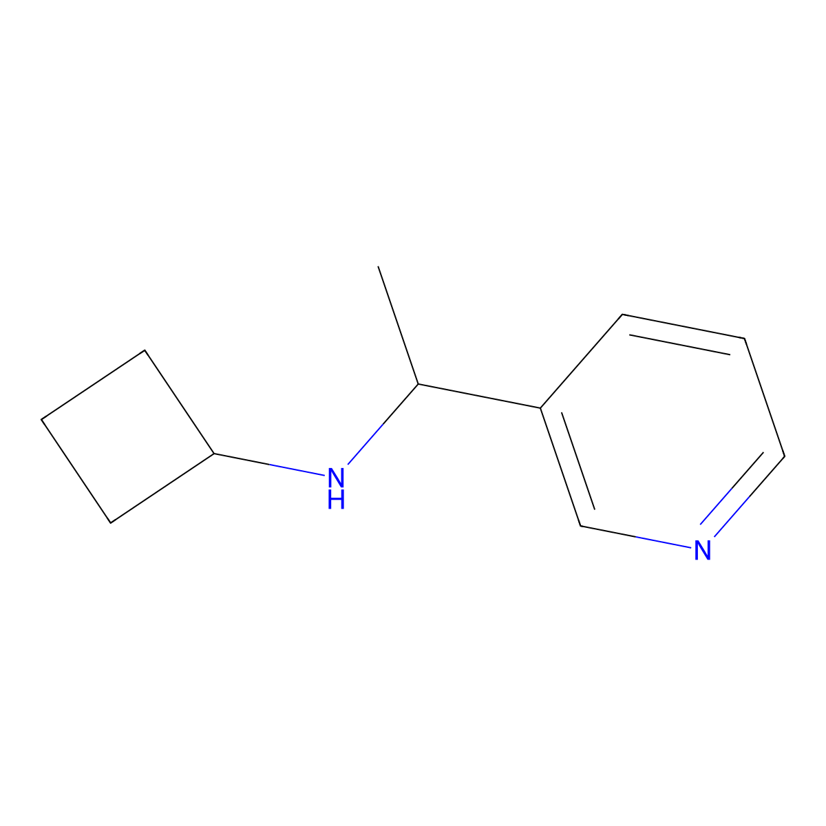 N-[1-(pyridin-3-yl)ethyl]cyclobutanamine molecular structure, CAS 1247576-12-0