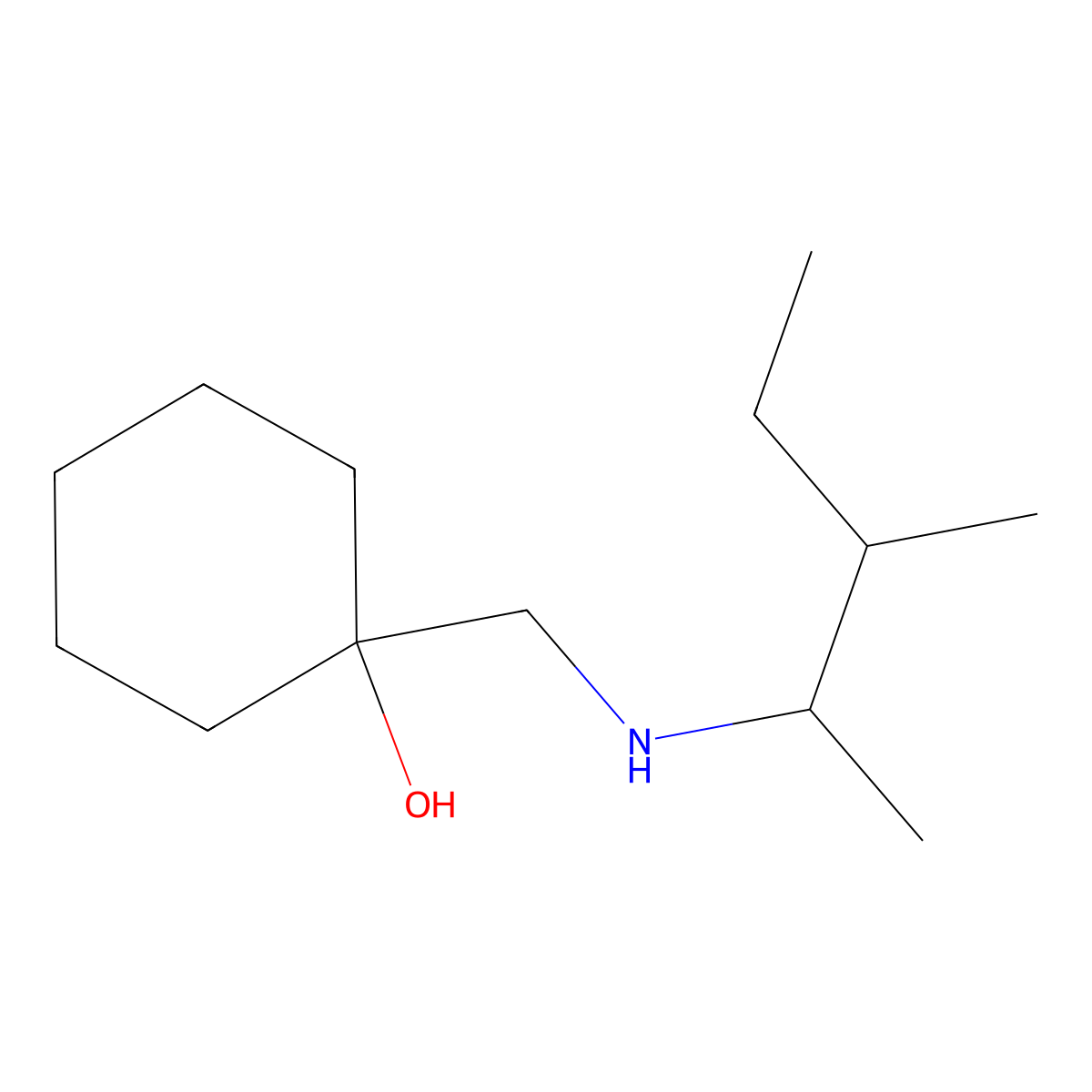 1-(((3-Methylpentan-2-yl)amino)methyl)cyclohexan-1-ol molecular structure, CAS 1247577-77-0