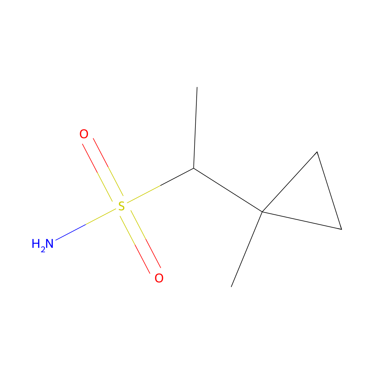 1-(1-Methylcyclopropyl)ethane-1-sulfonamide molecular structure, CAS 1247580-65-9