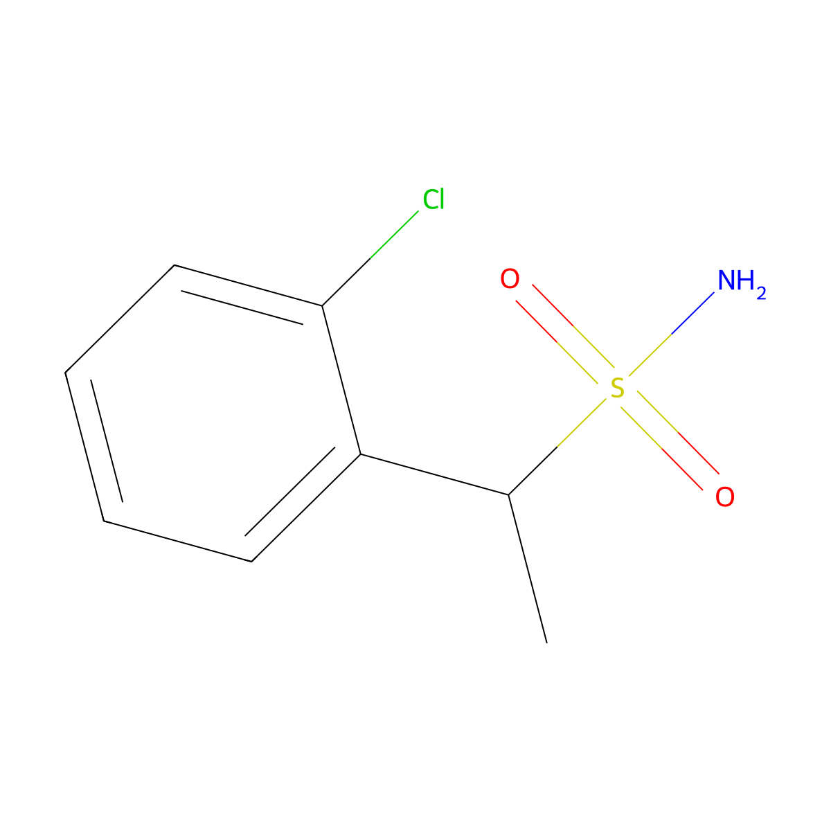 1-(2-Chlorophenyl)ethane-1-sulfonamide molecular structure, CAS 1247581-27-6