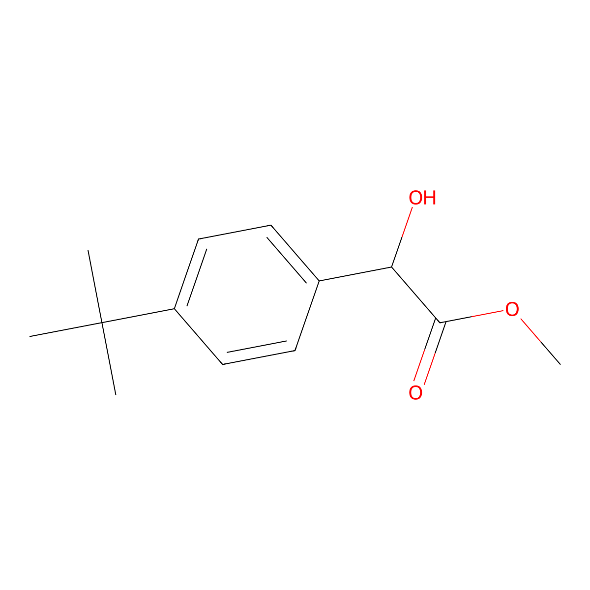 Methyl 2-(4-(tert-butyl)phenyl)-2-hydroxyacetate molecular structure, CAS 1247582-58-6