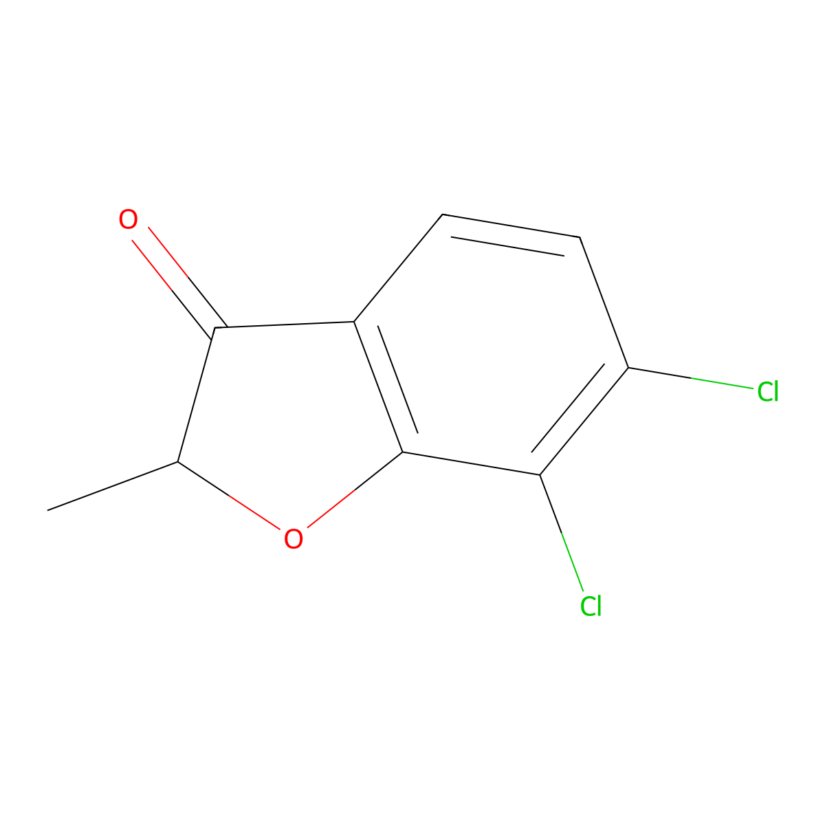 6,7-Dichloro-2-methyl-2,3-dihydro-1-benzofuran-3-one molecular structure, CAS 1247582-99-5