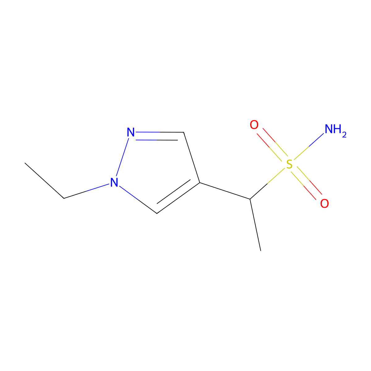 1-(1-Ethyl-1h-pyrazol-4-yl)ethane-1-sulfonamide molecular structure, CAS 1247583-26-1