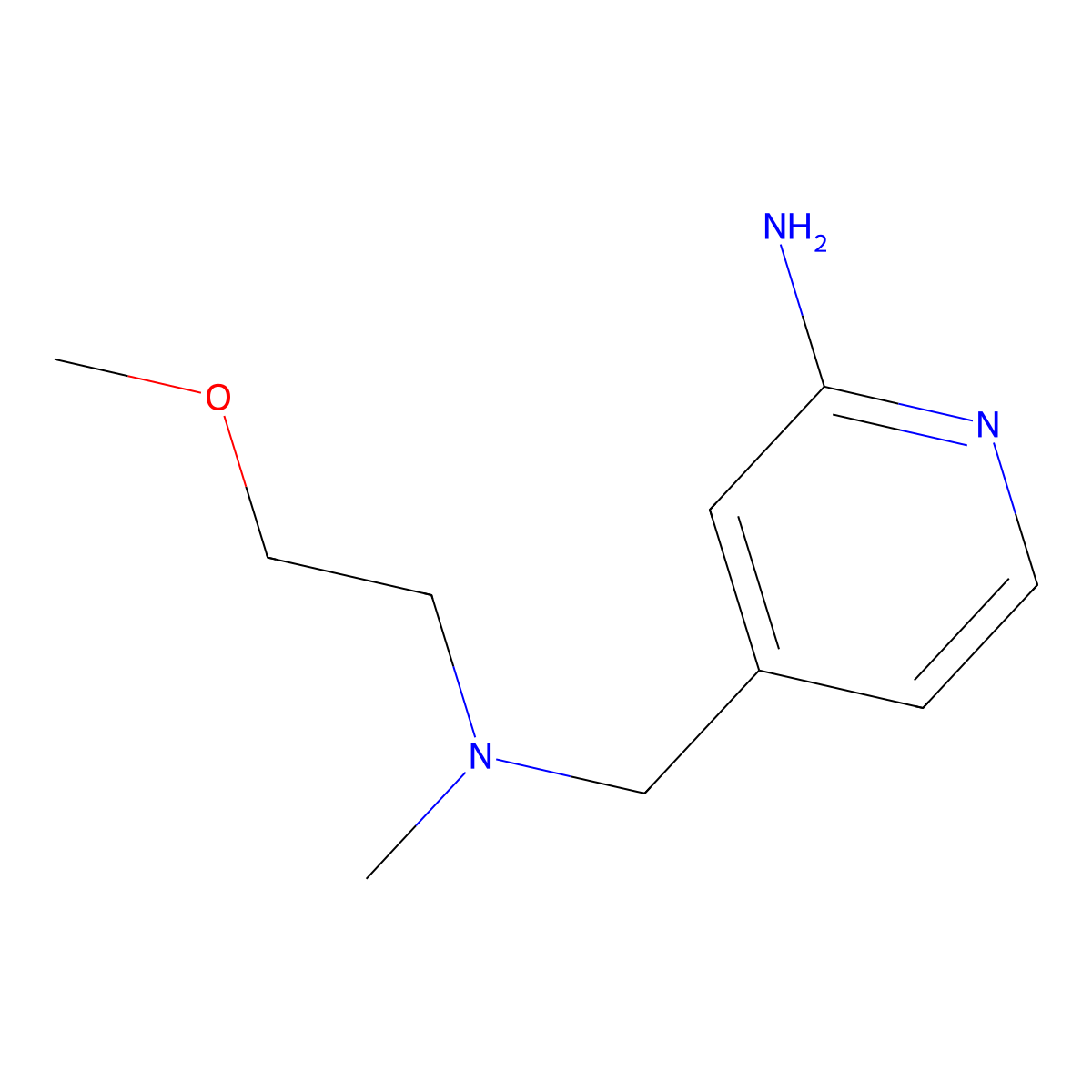 4-(((2-Methoxyethyl)(methyl)amino)methyl)pyridin-2-amine molecular structure, CAS 1247583-62-5
