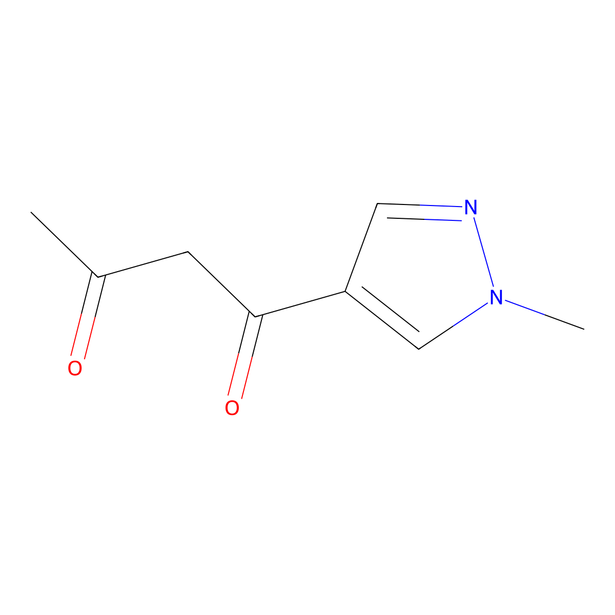 1-(1-methyl-1H-pyrazol-4-yl)butane-1,3-dione molecular structure, CAS 1247584-05-9