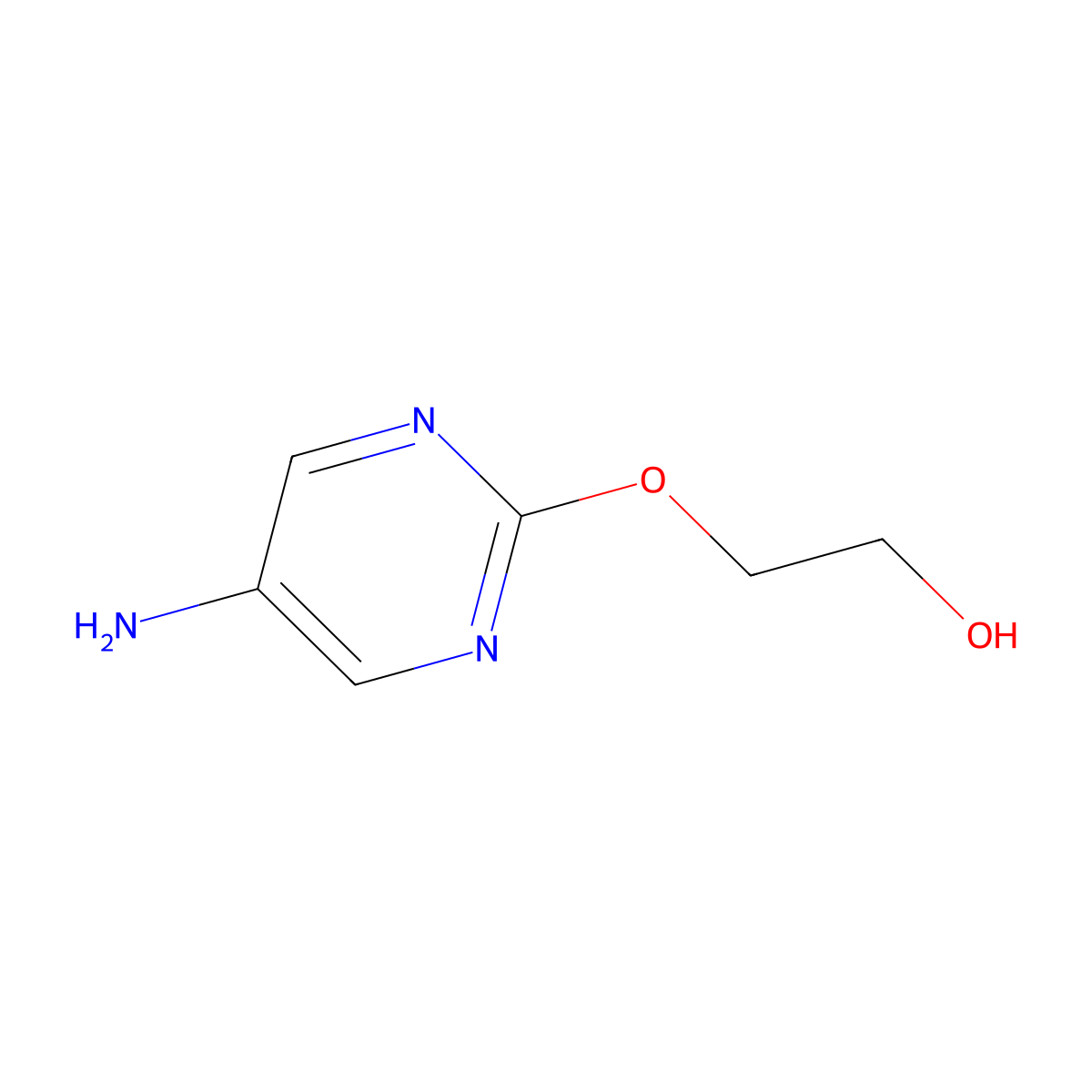 2-((5-Aminopyrimidin-2-yl)oxy)ethan-1-ol molecular structure, CAS 1247584-19-5