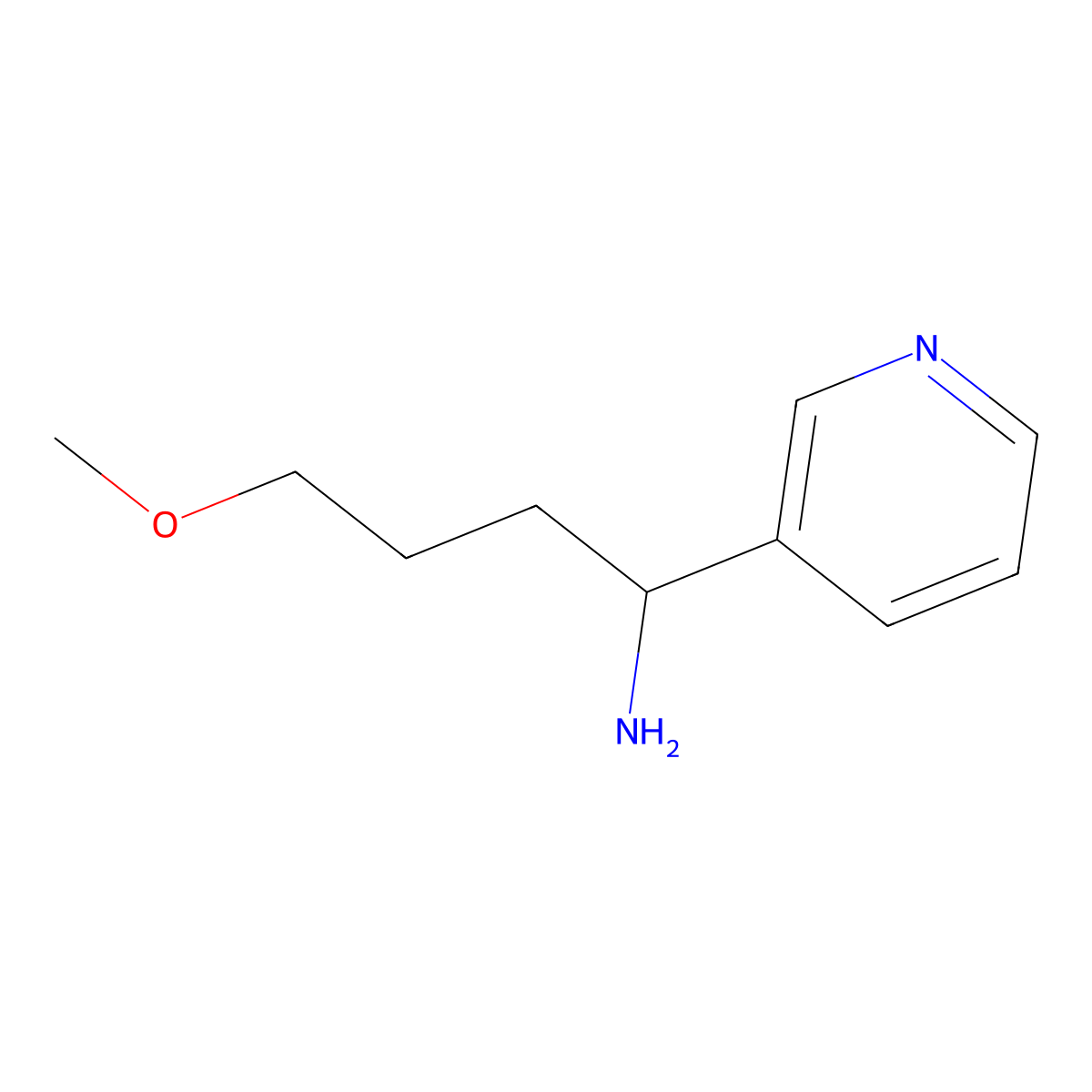 4-Methoxy-1-(pyridin-3-yl)butan-1-amine molecular structure, CAS 1247584-89-9