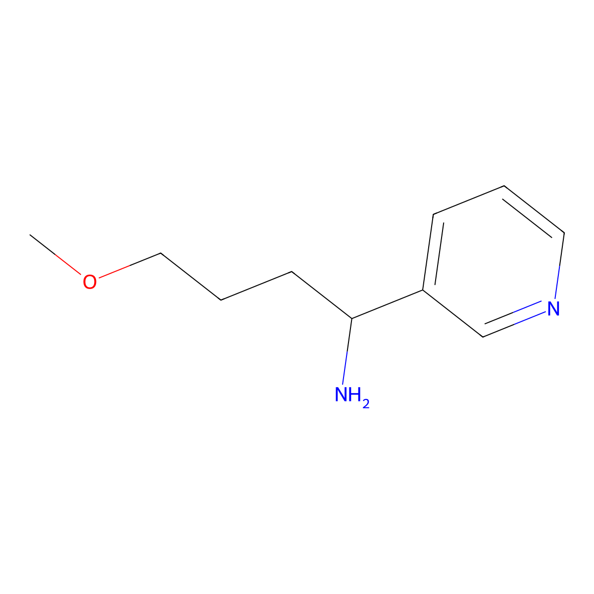 4-Methoxy-1-(pyridin-3-yl)butan-1-amine molecular structure, CAS 1247584-89-9