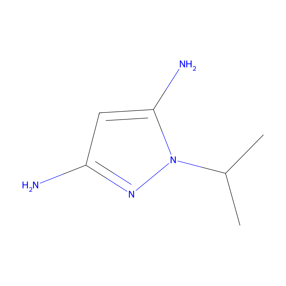 1-(propan-2-yl)-1H-pyrazole-3,5-diamine molecular structure, CAS 1247585-30-3