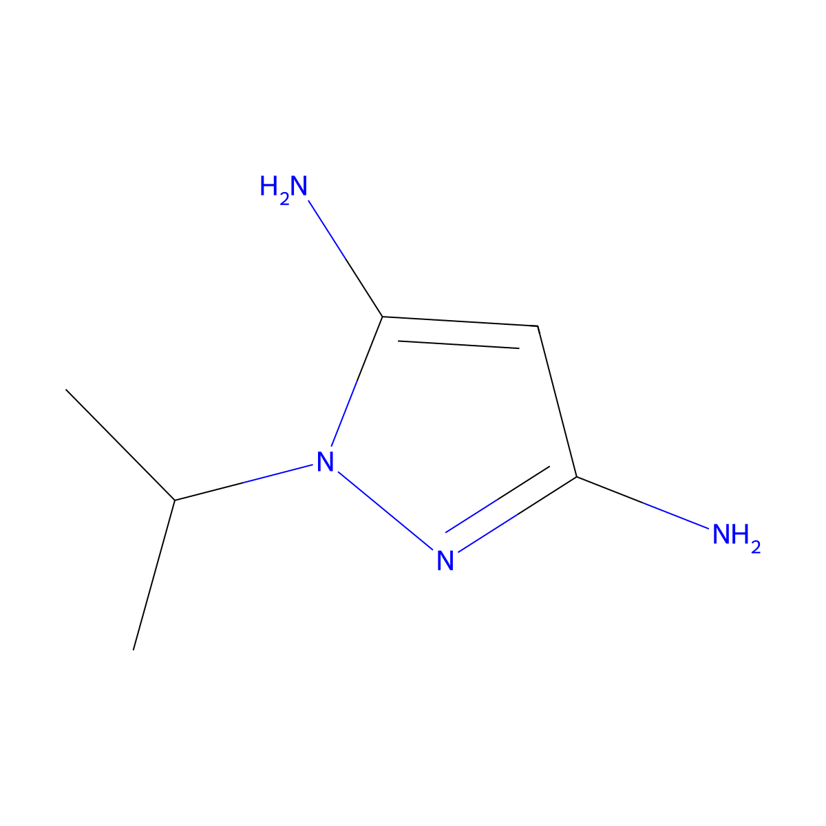 1-(propan-2-yl)-1H-pyrazole-3,5-diamine molecular structure, CAS 1247585-30-3