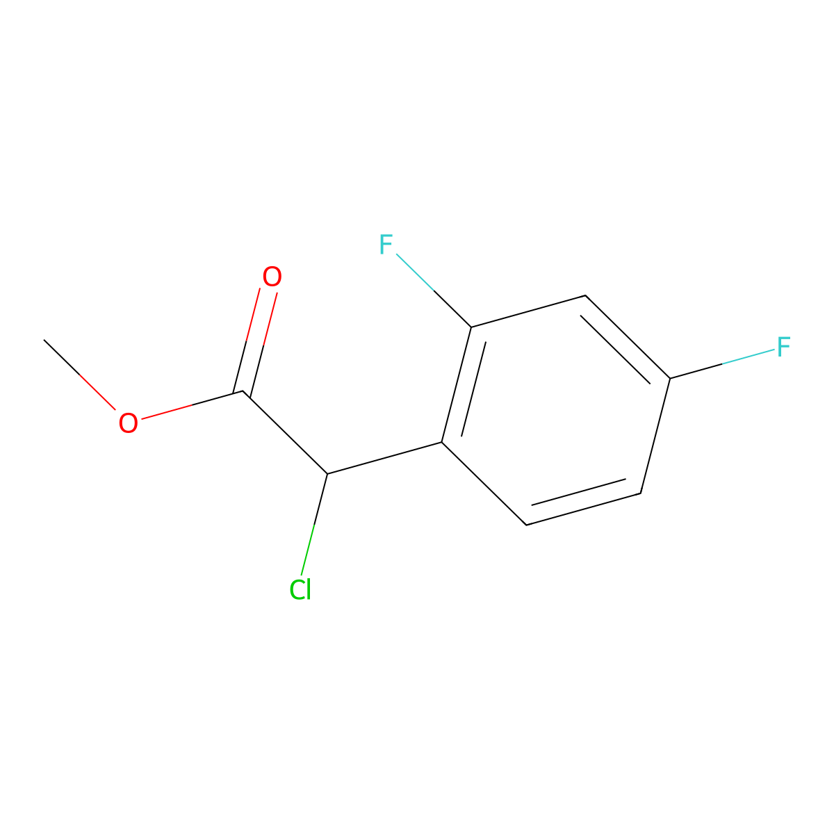 Methyl 2-chloro-2-(2,4-difluorophenyl)acetate molecular structure, CAS 1247585-58-5