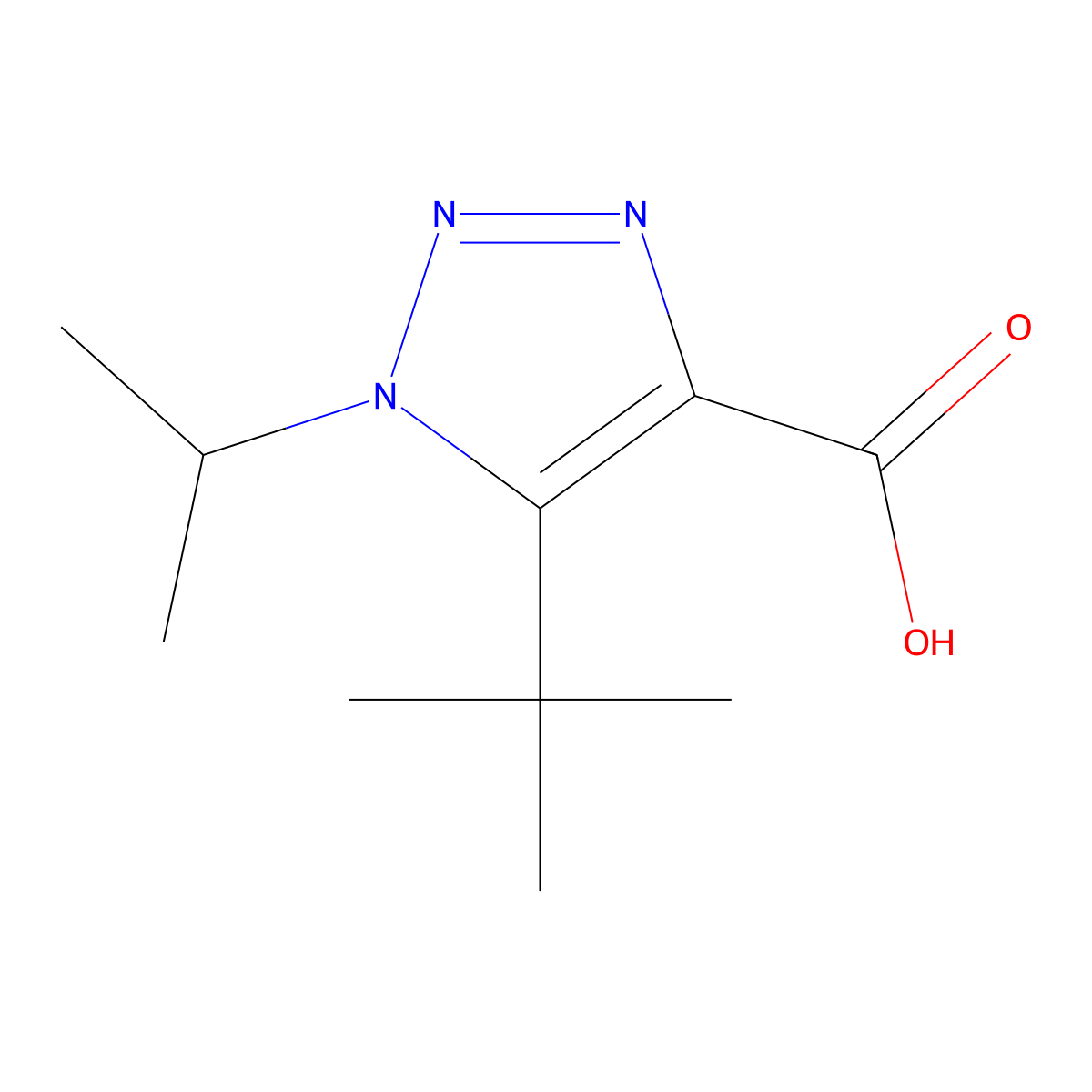 5-tert-butyl-1-(propan-2-yl)-1H-1,2,3-triazole-4-carboxylic acid molecular structure, CAS 1247585-84-7