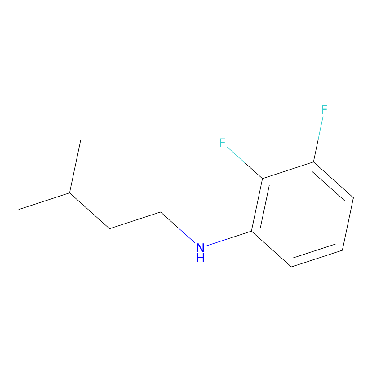 2,3-difluoro-N-(3-methylbutyl)aniline molecular structure, CAS 1247586-20-4