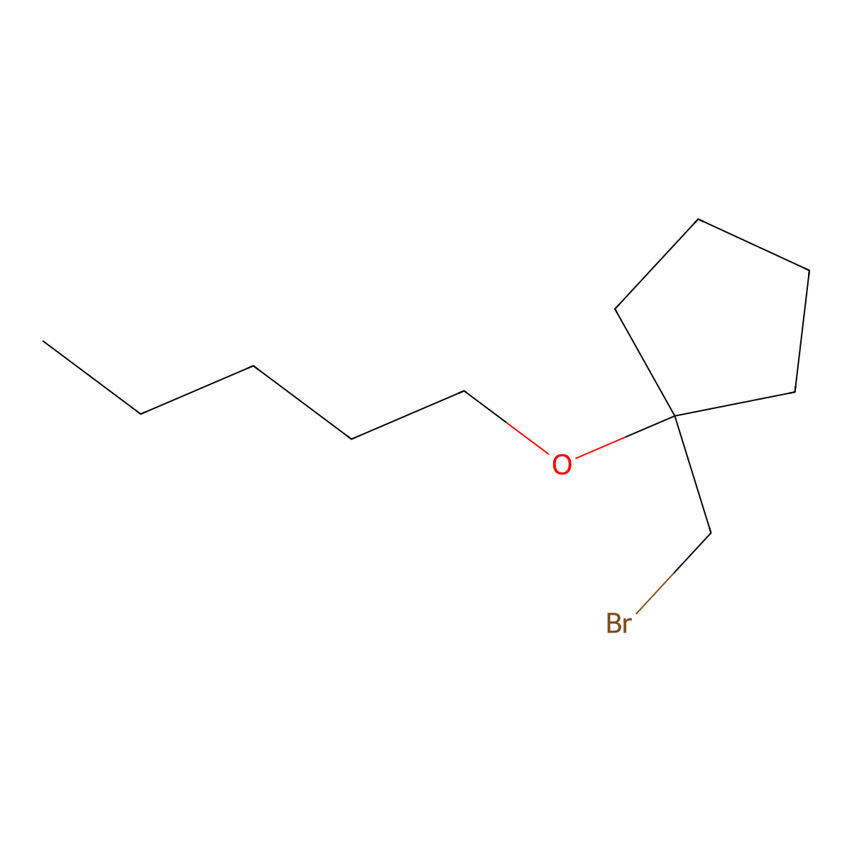1-(Bromomethyl)-1-(pentyloxy)cyclopentane molecular structure, CAS 1247586-26-0
