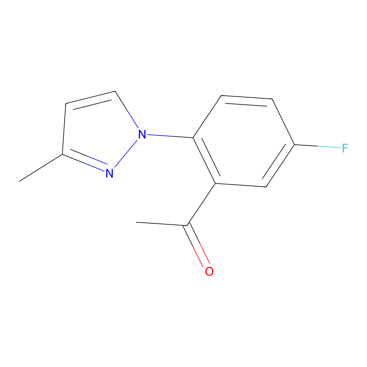 1-(5-Fluoro-2-(3-methyl-1h-pyrazol-1-yl)phenyl)ethan-1-one molecular structure, CAS 1247590-89-1