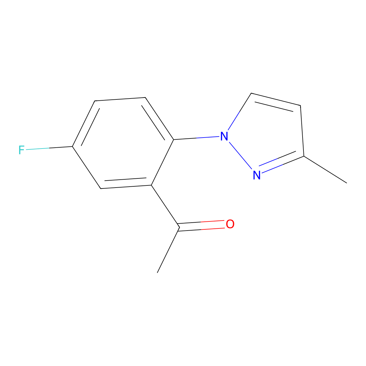 1-(5-Fluoro-2-(3-methyl-1h-pyrazol-1-yl)phenyl)ethan-1-one molecular structure, CAS 1247590-89-1