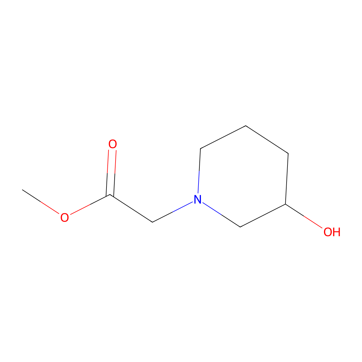 Methyl 2-(3-hydroxypiperidin-1-yl)acetate molecular structure, CAS 1247591-21-4