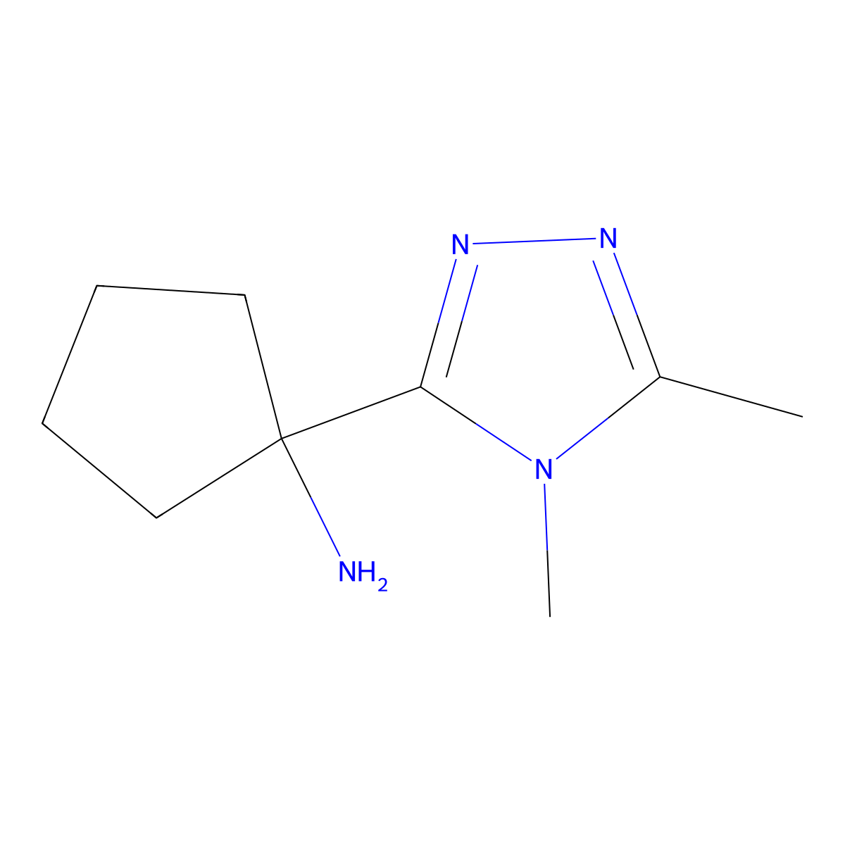1-(4,5-Dimethyl-4h-1,2,4-triazol-3-yl)cyclopentan-1-amine molecular structure, CAS 1247594-20-2