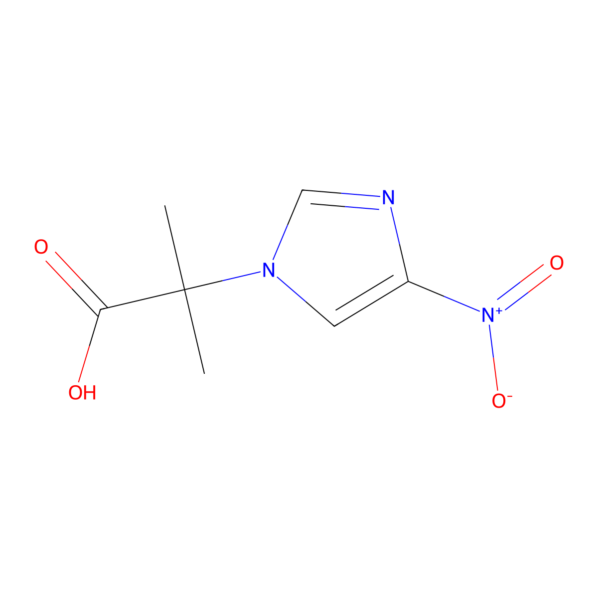 2-methyl-2-(4-nitro-1H-imidazol-1-yl)propanoic acid molecular structure, CAS 1247596-39-9