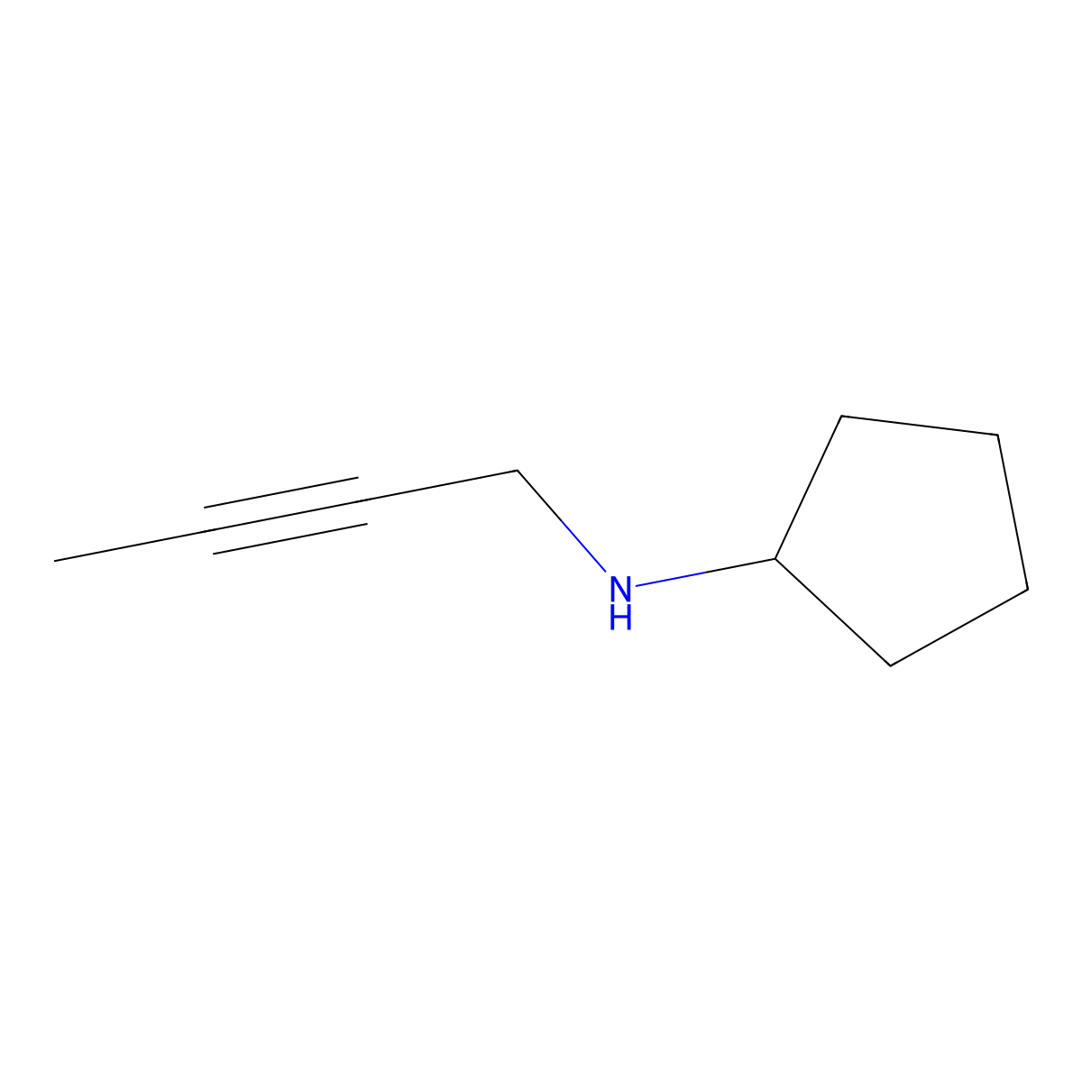 N-(but-2-yn-1-yl)cyclopentanamine molecular structure, CAS 1247601-37-1