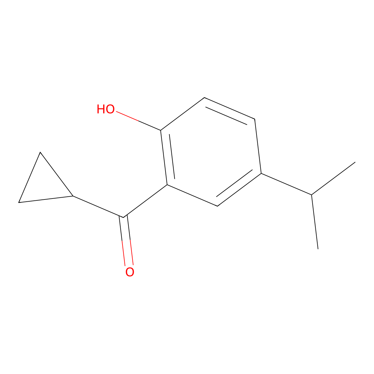 2-Cyclopropanecarbonyl-4-(propan-2-YL)phenol molecular structure, CAS 1247602-68-1