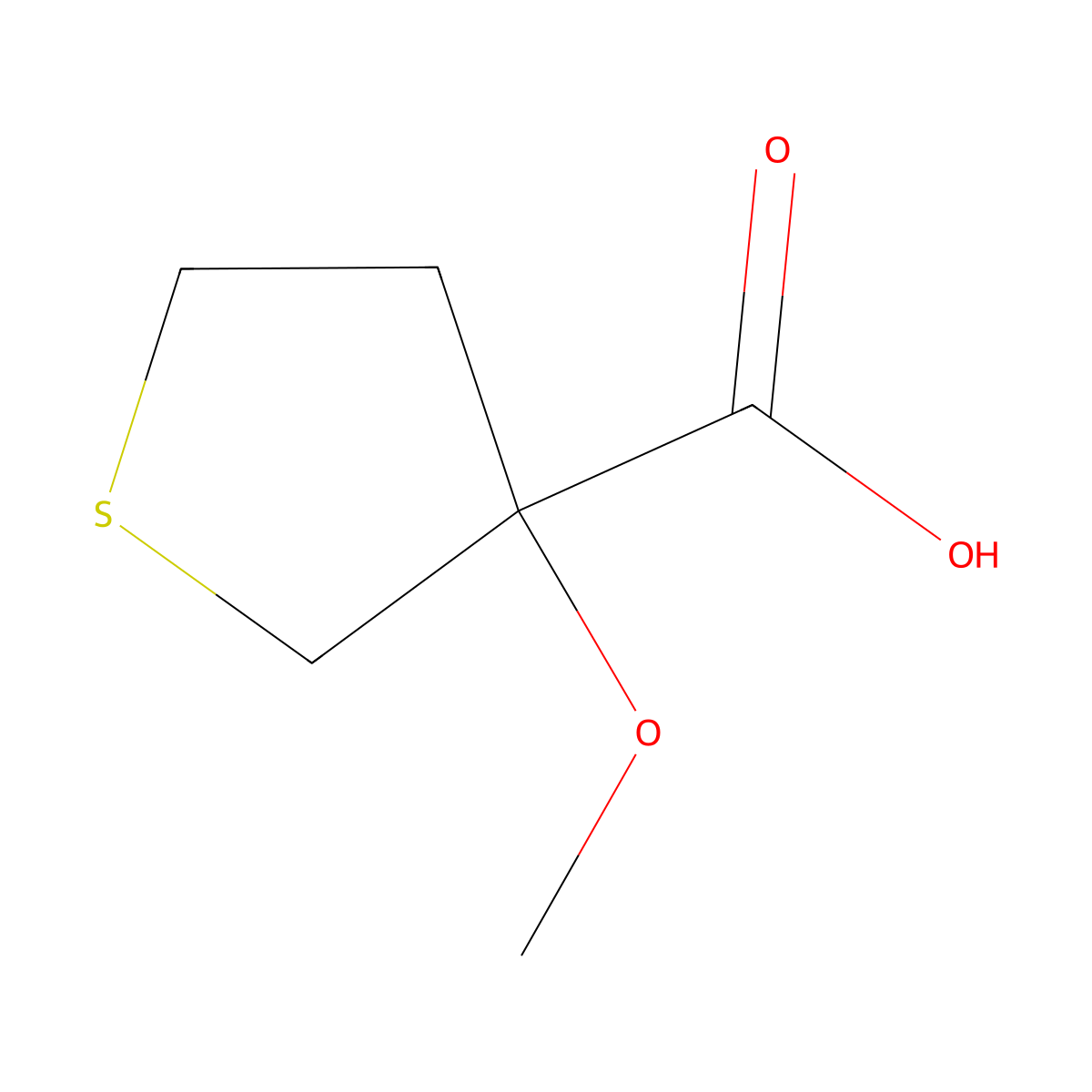3-Methoxythiolane-3-carboxylic acid molecular structure, CAS 1247604-94-9