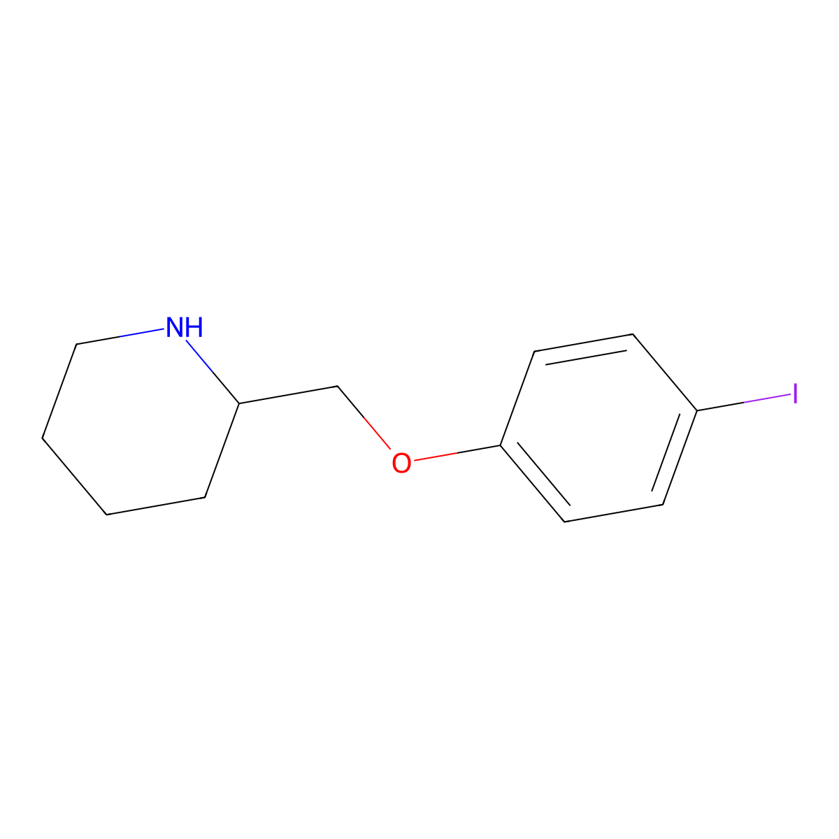 2-[(4-Iodophenoxy)methyl]piperidine molecular structure, CAS 1247605-01-1