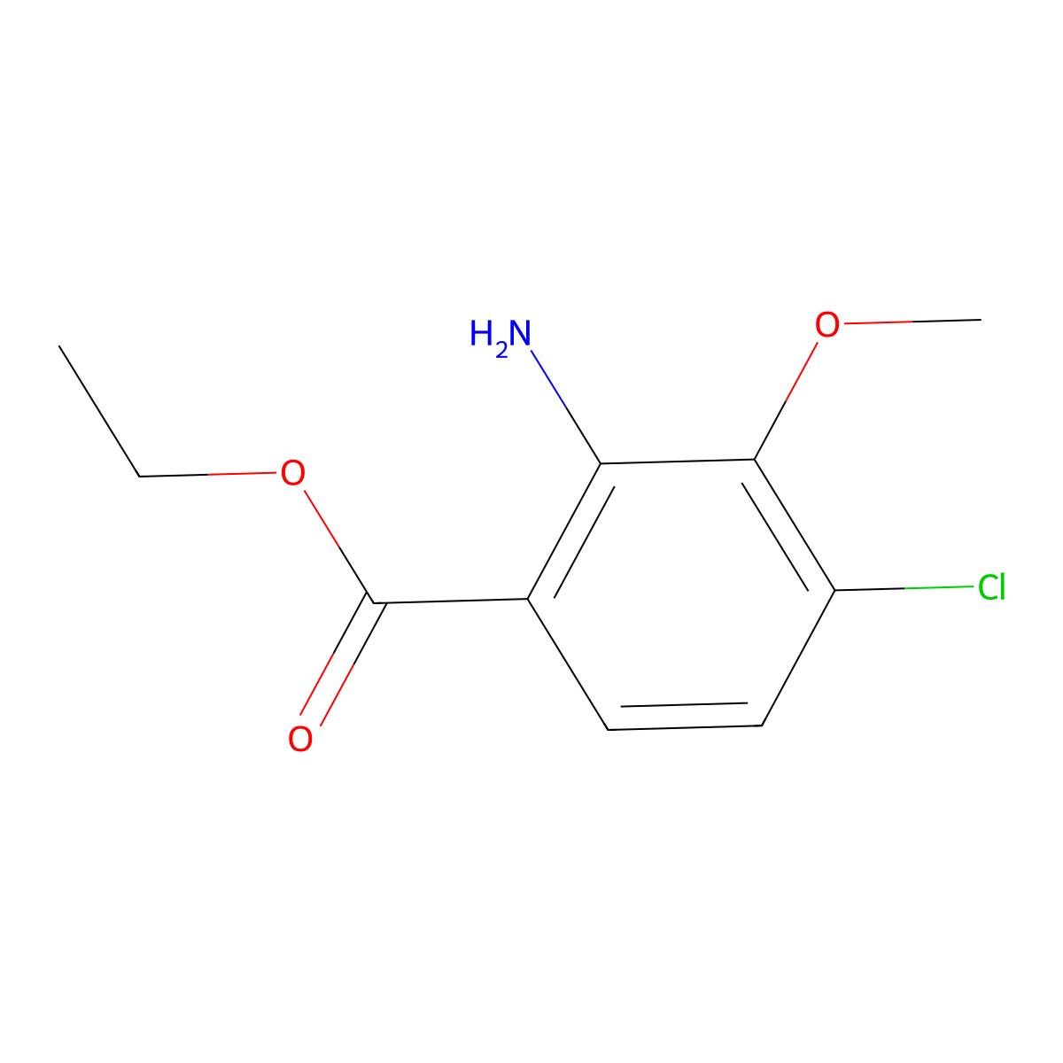 Ethyl 2-amino-4-chloro-3-methoxybenzoate molecular structure, CAS 1247605-97-5