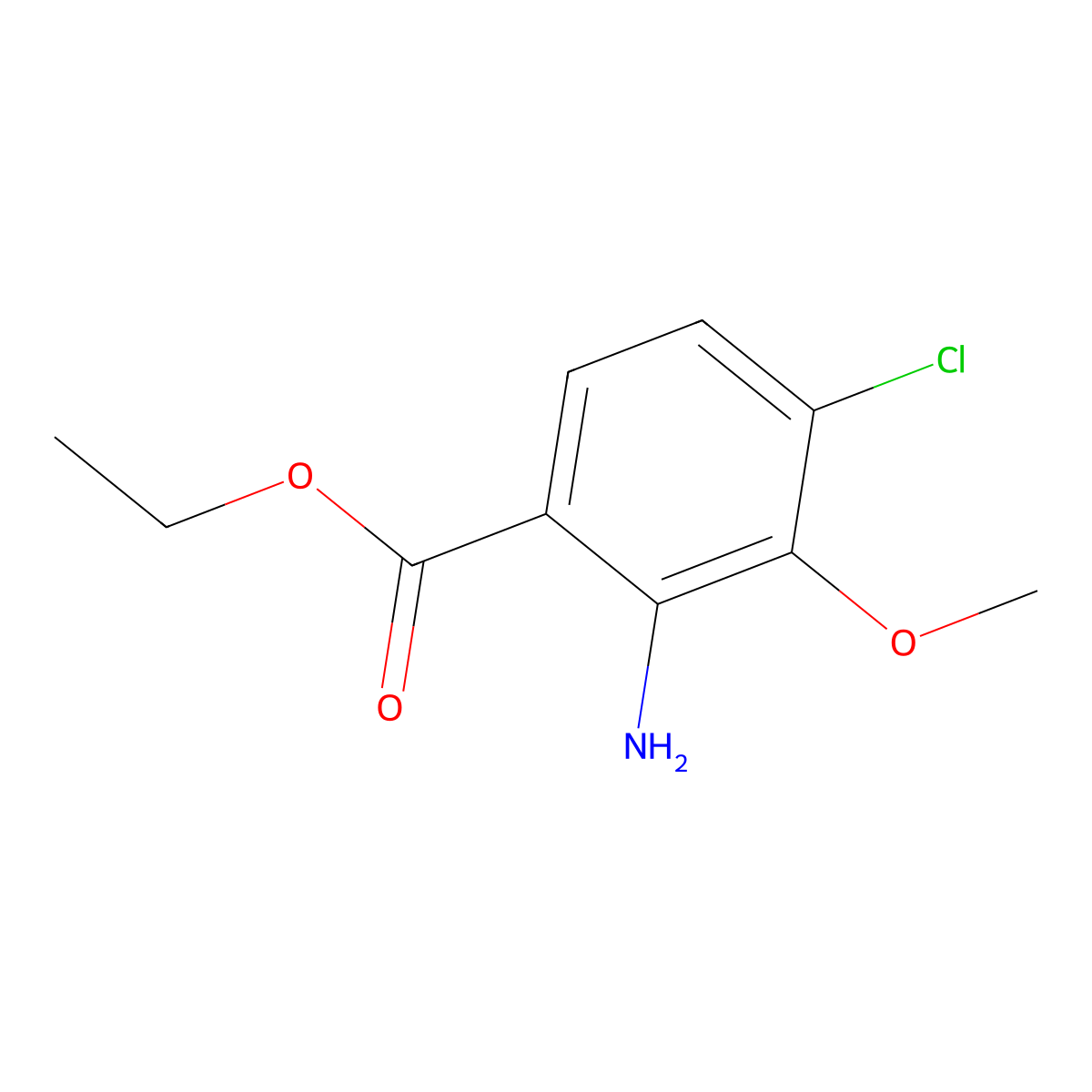 Ethyl 2-amino-4-chloro-3-methoxybenzoate molecular structure, CAS 1247605-97-5