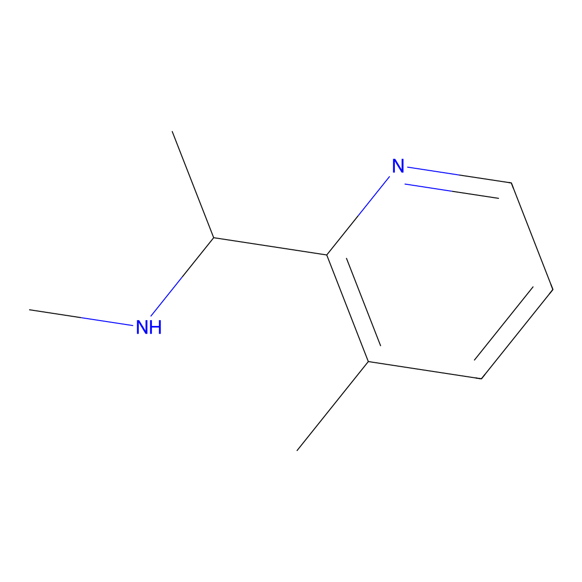 Methyl[1-(3-methylpyridin-2-yl)ethyl]amine molecular structure, CAS 1247608-81-6