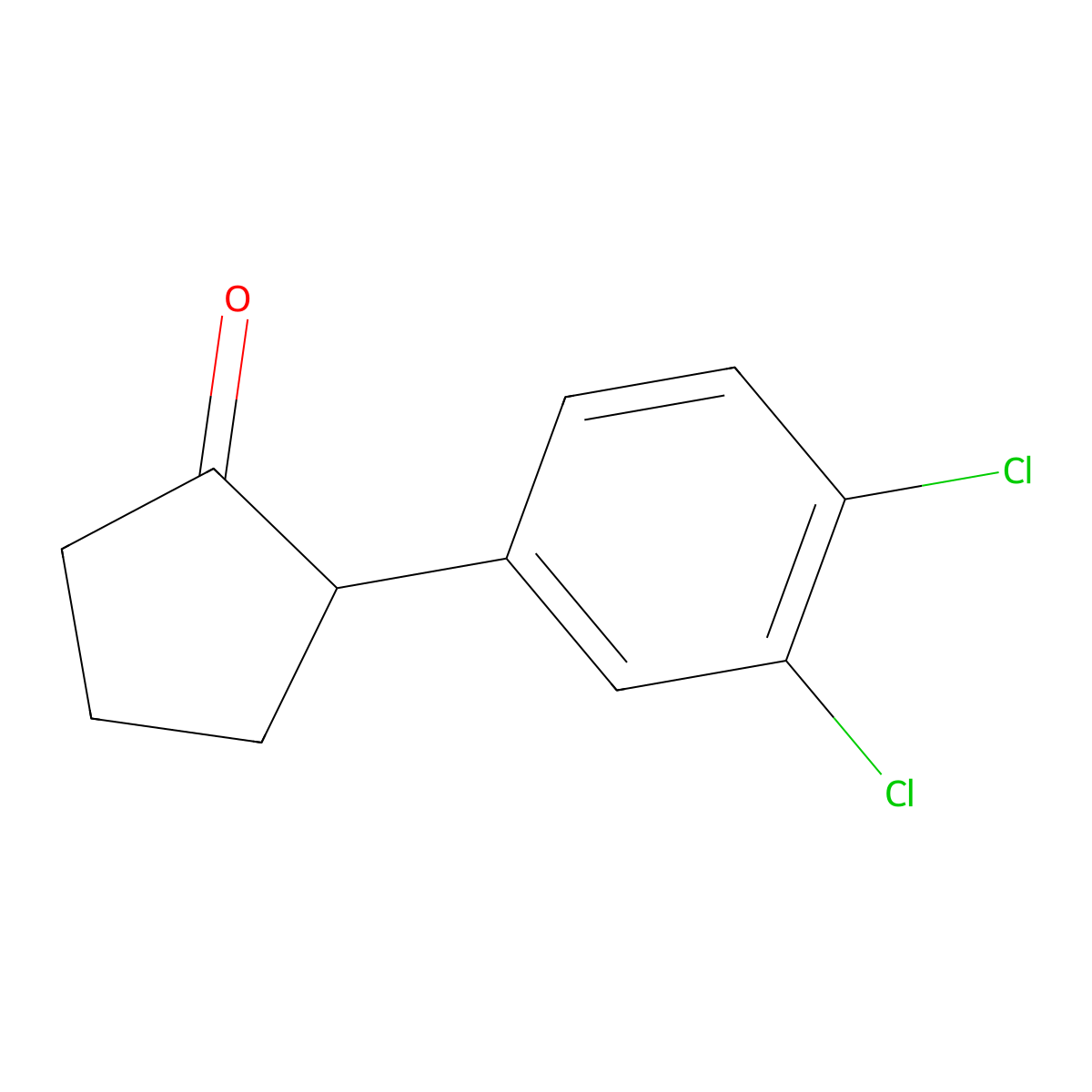 2-(3,4-Dichlorophenyl)cyclopentan-1-one molecular structure, CAS 1247609-07-9