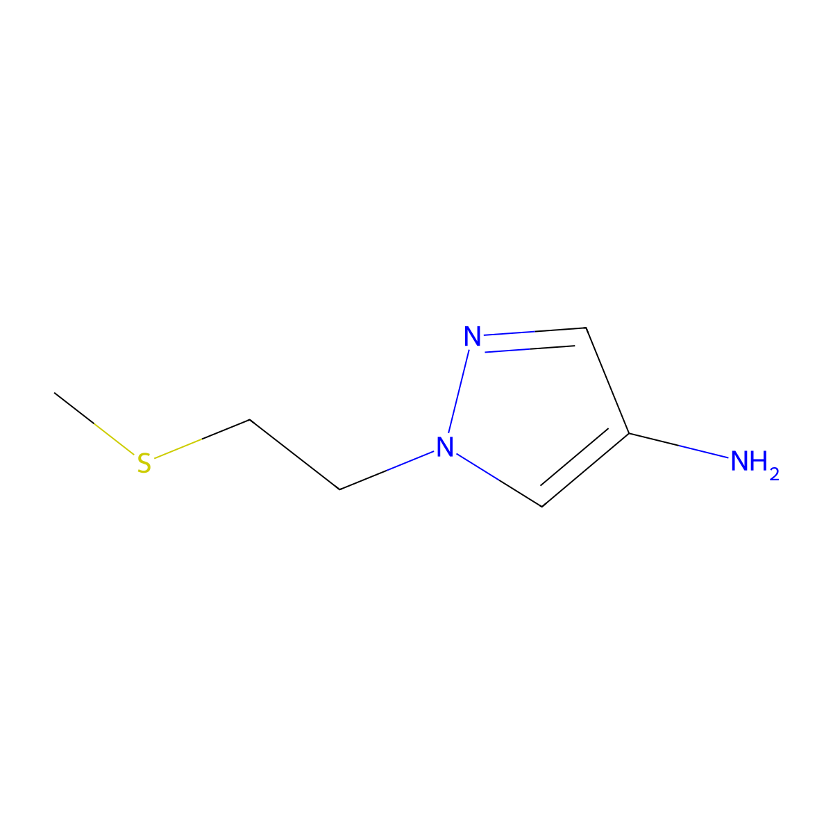 1-(2-(Methylthio)ethyl)-1h-pyrazol-4-amine molecular structure, CAS 1247609-24-0