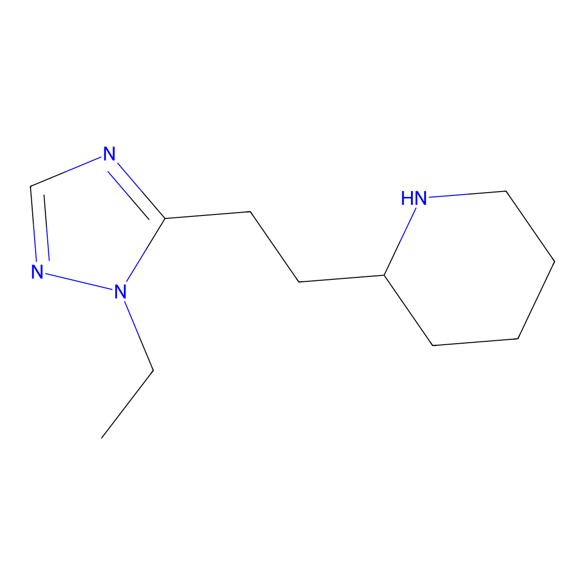 2-(2-(1-Ethyl-1h-1,2,4-triazol-5-yl)ethyl)piperidine molecular structure, CAS 1247610-61-2