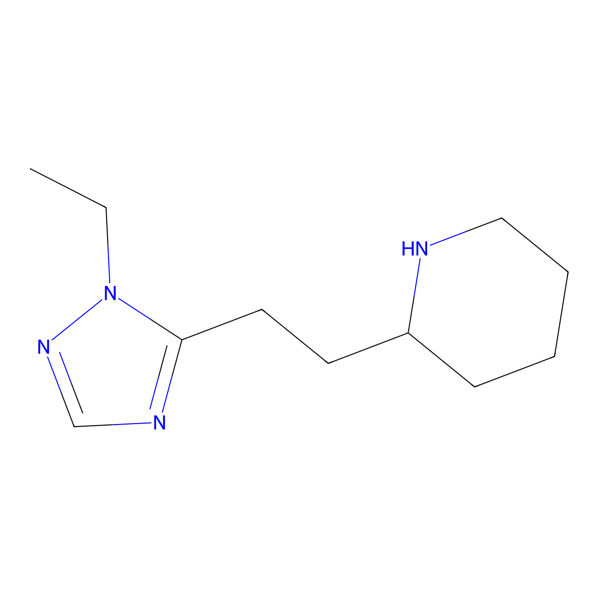 2-(2-(1-Ethyl-1h-1,2,4-triazol-5-yl)ethyl)piperidine molecular structure, CAS 1247610-61-2