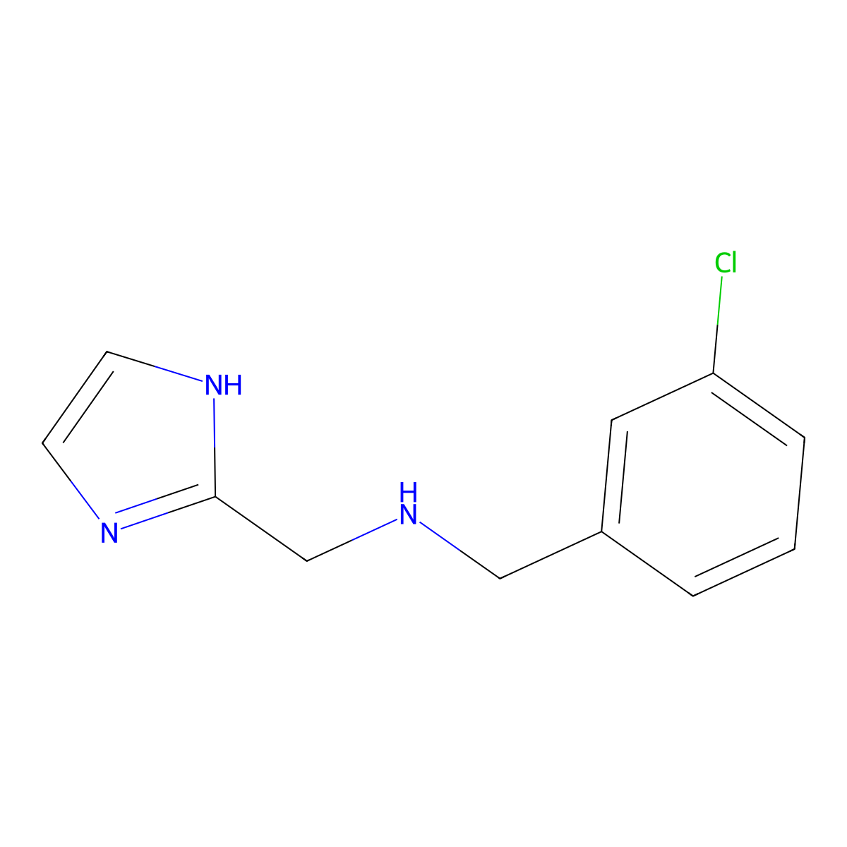 [(3-chlorophenyl)methyl][(1H-imidazol-2-yl)methyl]amine molecular structure, CAS 1247612-60-7