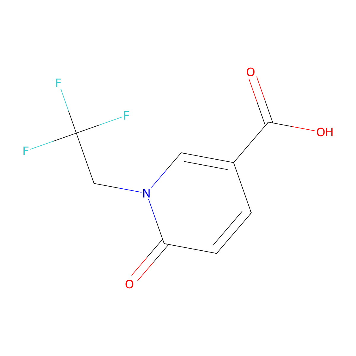6-Oxo-1-(2,2,2-trifluoroethyl)-1,6-dihydropyridine-3-carboxylic acid molecular structure, CAS 1247612-70-9