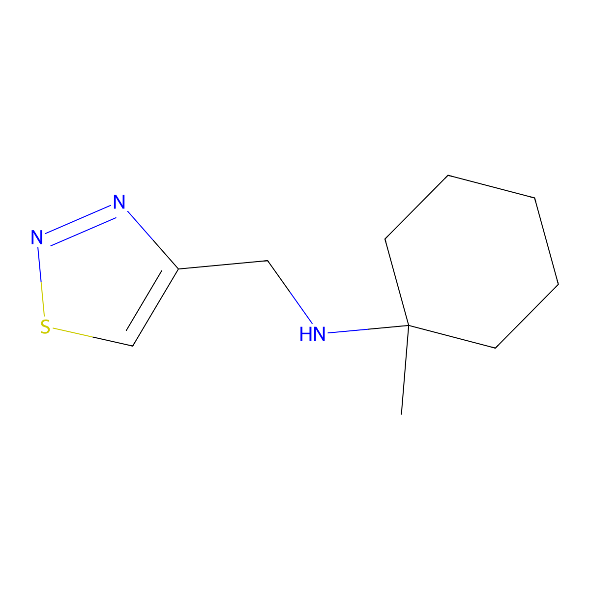N-((1,2,3-Thiadiazol-4-yl)methyl)-1-methylcyclohexan-1-amine molecular structure, CAS 1247613-25-7