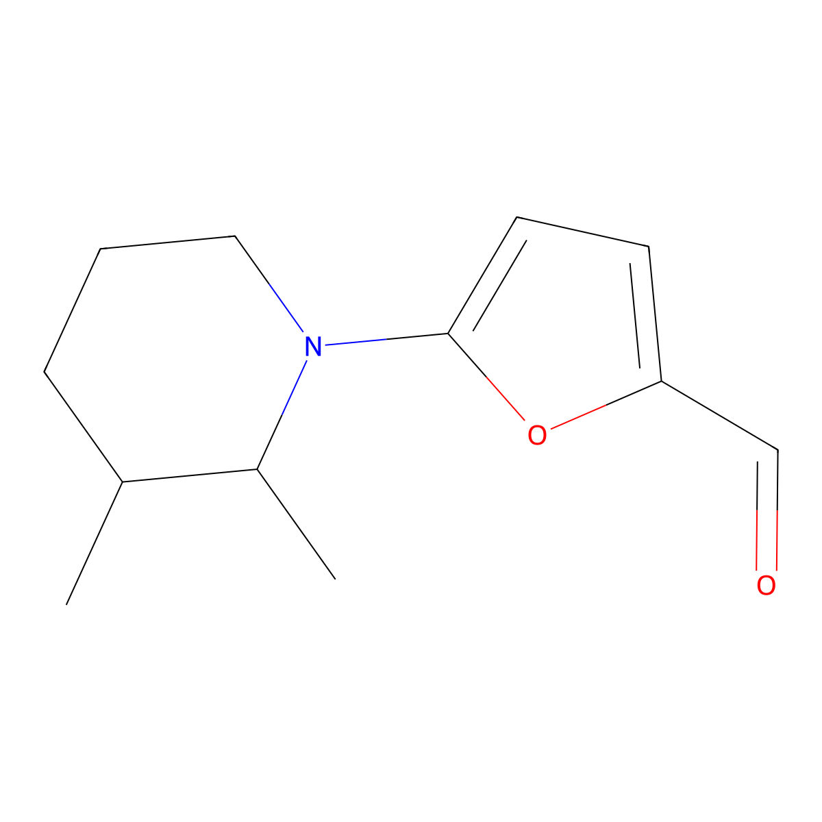 5-(2,3-Dimethylpiperidin-1-yl)furan-2-carbaldehyde molecular structure, CAS 1247613-41-7