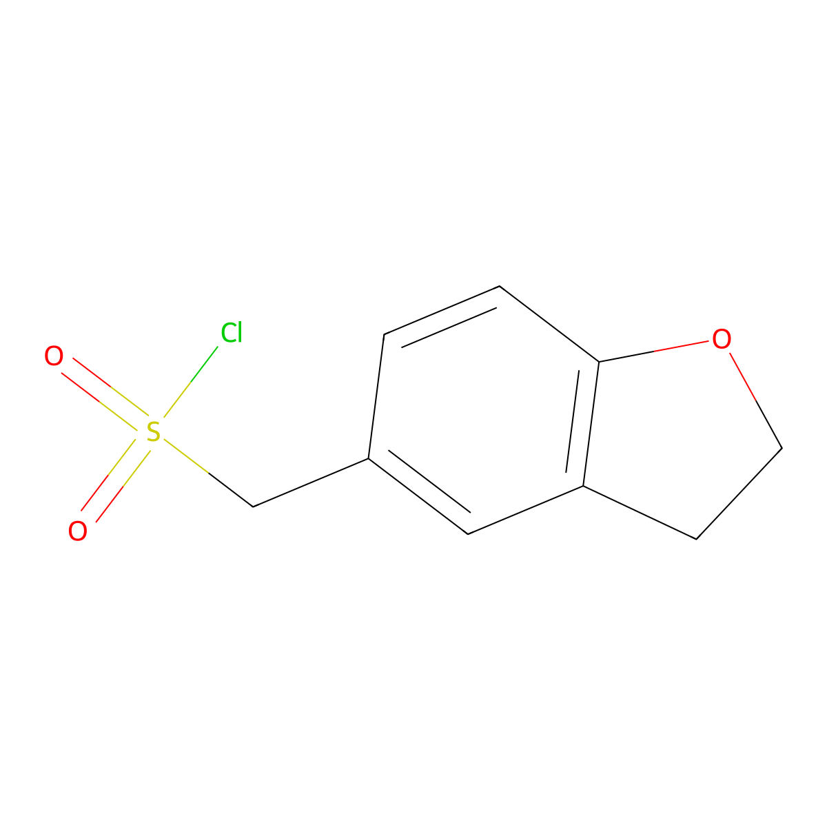(2,3-Dihydro-1-benzofuran-5-yl)methanesulfonyl chloride molecular structure, CAS 1247613-52-0