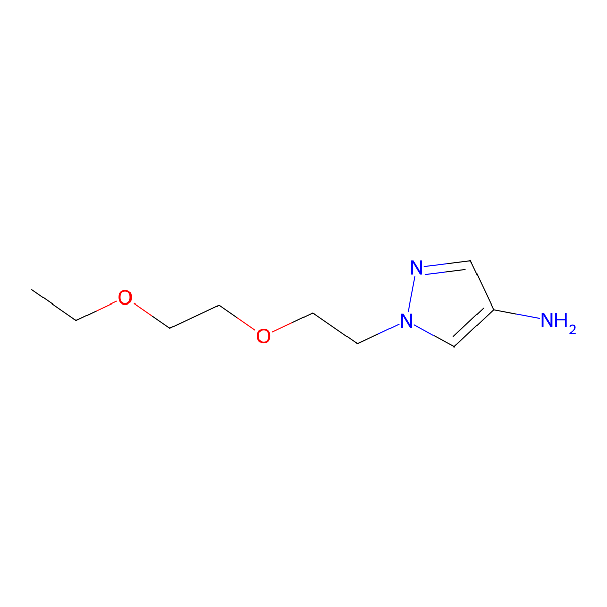 1-(2-(2-Ethoxyethoxy)ethyl)-1h-pyrazol-4-amine molecular structure, CAS 1247614-81-8