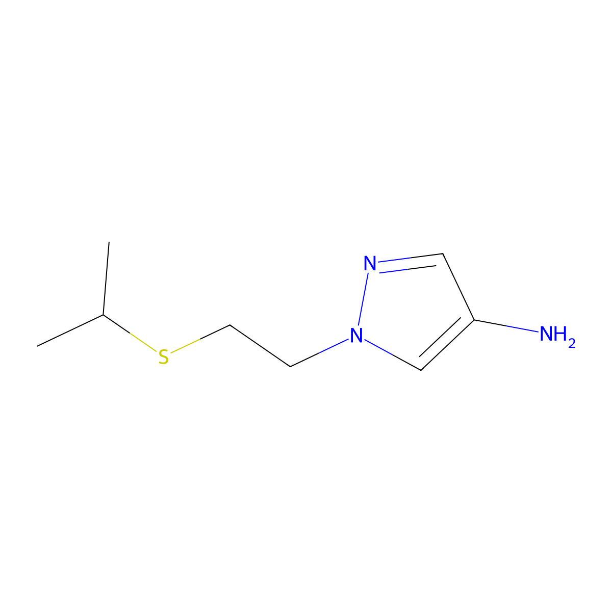 1-(2-(Isopropylthio)ethyl)-1h-pyrazol-4-amine molecular structure, CAS 1247614-91-0