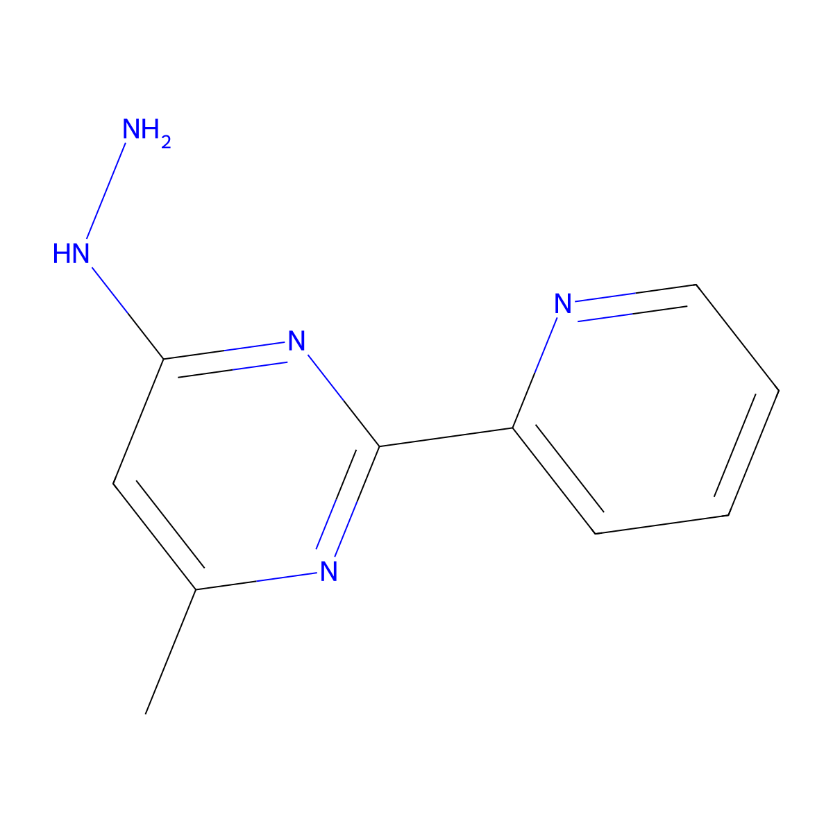 4-Hydrazinyl-6-methyl-2-(pyridin-2-yl)pyrimidine molecular structure, CAS 1247615-23-1