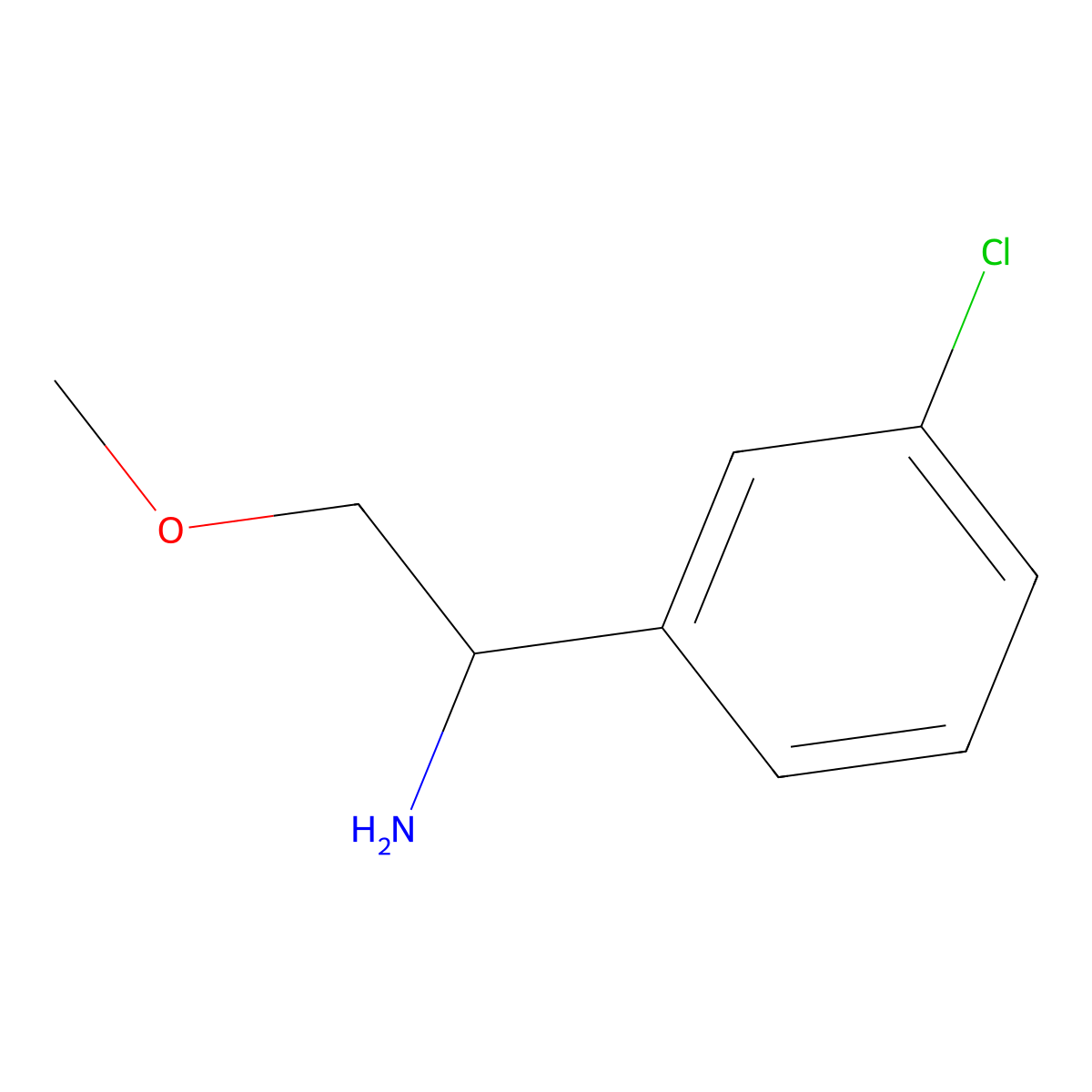 1-(3-Chlorophenyl)-2-methoxyethan-1-amine molecular structure, CAS 1247619-12-0