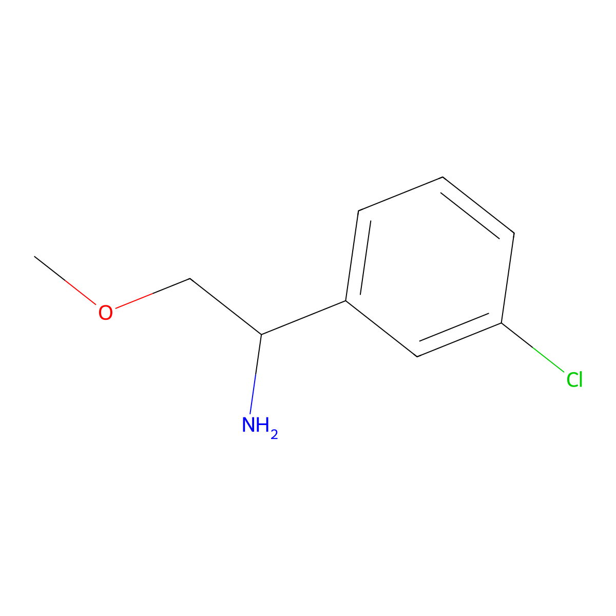 1-(3-Chlorophenyl)-2-methoxyethan-1-amine molecular structure, CAS 1247619-12-0
