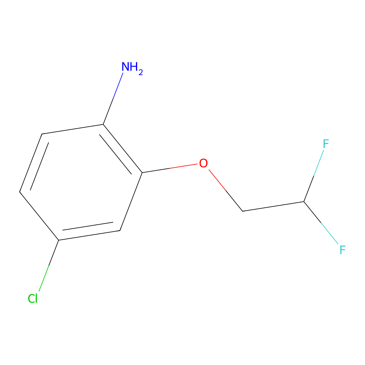 4-Chloro-2-(2,2-difluoroethoxy)aniline molecular structure, CAS 1247621-99-3