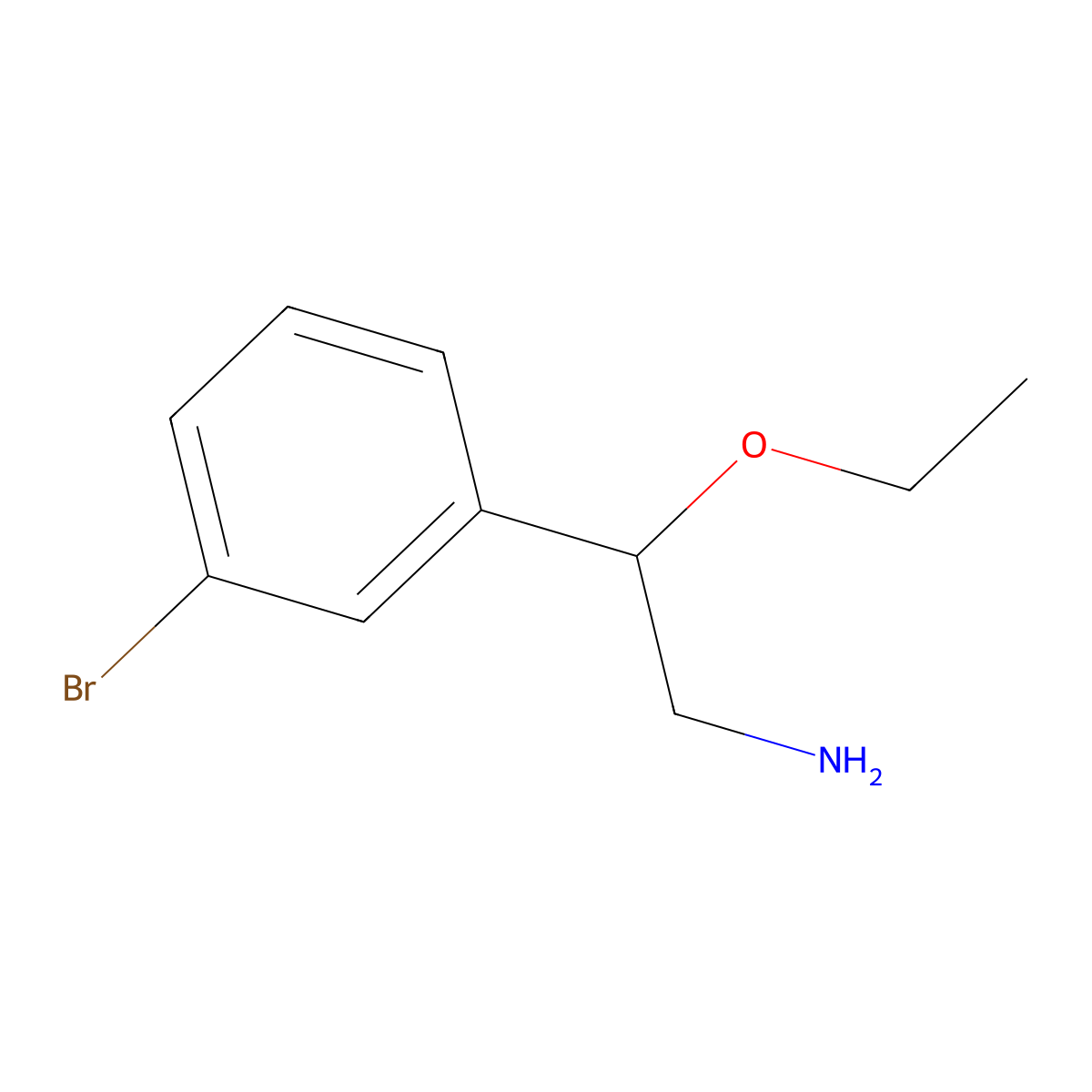 2-(3-Bromophenyl)-2-ethoxyethanamine molecular structure, CAS 1247623-60-4