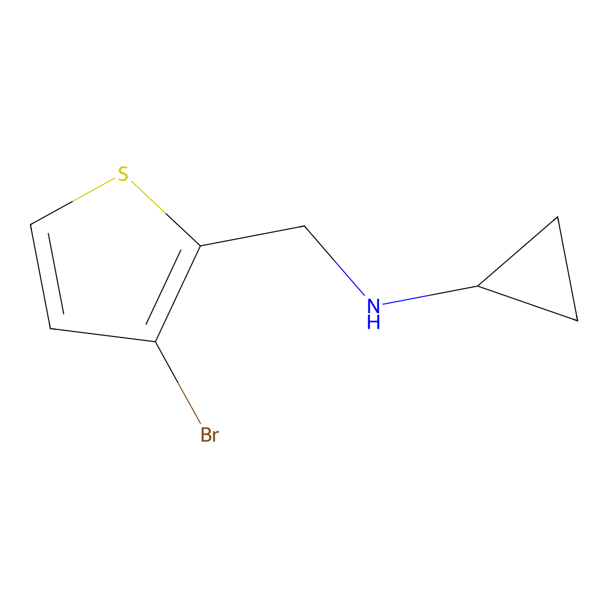 N-[(3-bromothiophen-2-yl)methyl]cyclopropanamine molecular structure, CAS 1247623-99-9
