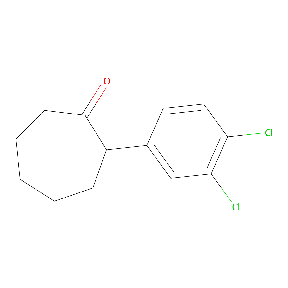2-(3,4-Dichlorophenyl)cycloheptan-1-one molecular structure, CAS 1247624-42-5